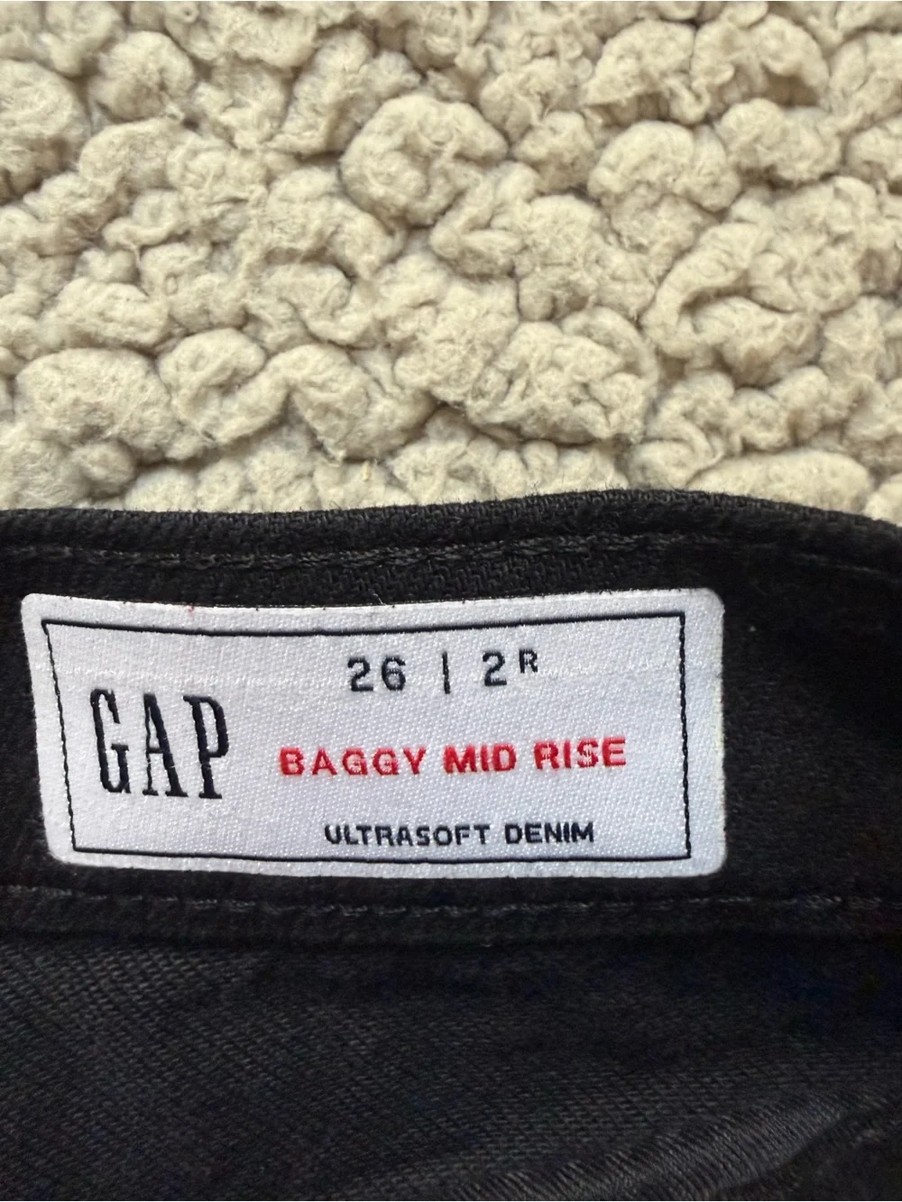 GAP Black High-Rise Baggy mid rise Denim Shorts